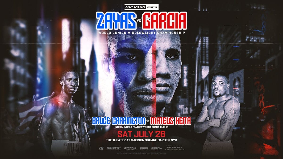 Top Rank’s Xander Zayas Faces Toughest Test Yet Against Jorge Garcia for WBO 154-lb Crown on ESPN+